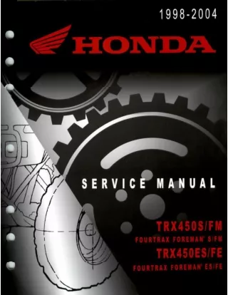 2002 Honda TRX450FE FourTrax Foreman ES Service Repair Manual