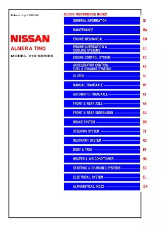 2002 Nissan Almera Service Repair Manual