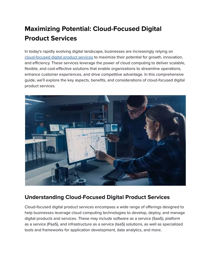maximizing potential cloud focused digital