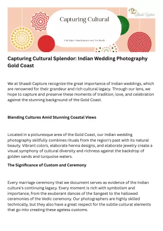 Capturing Cultural Splendor Indian Wedding Photography Gold Coast