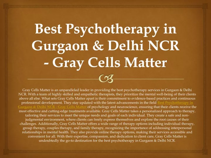 best psychotherapy in gurgaon delhi ncr gray cells matter