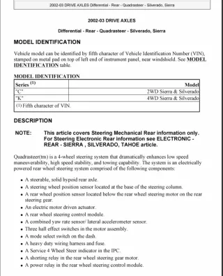 2003 Chevrolet Silverado Service Repair Manual