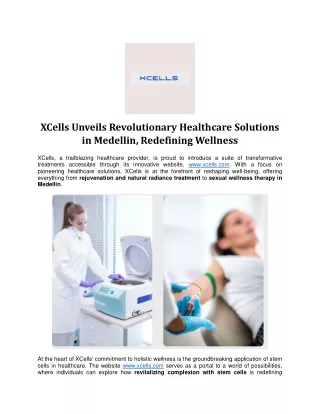 XCells Unveils Revolutionary Healthcare Solutions in Medellin, Redefining Wellness