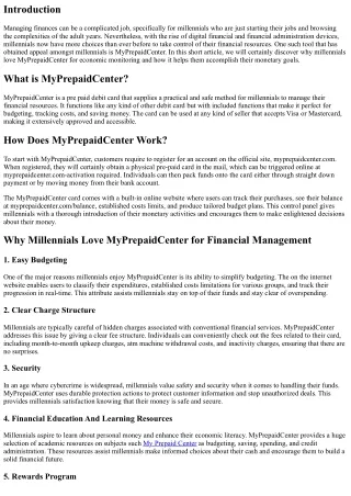 Why Millennials Love MyPrepaidCenter for Financial Management