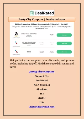 Party City Coupons | Dealrated.com