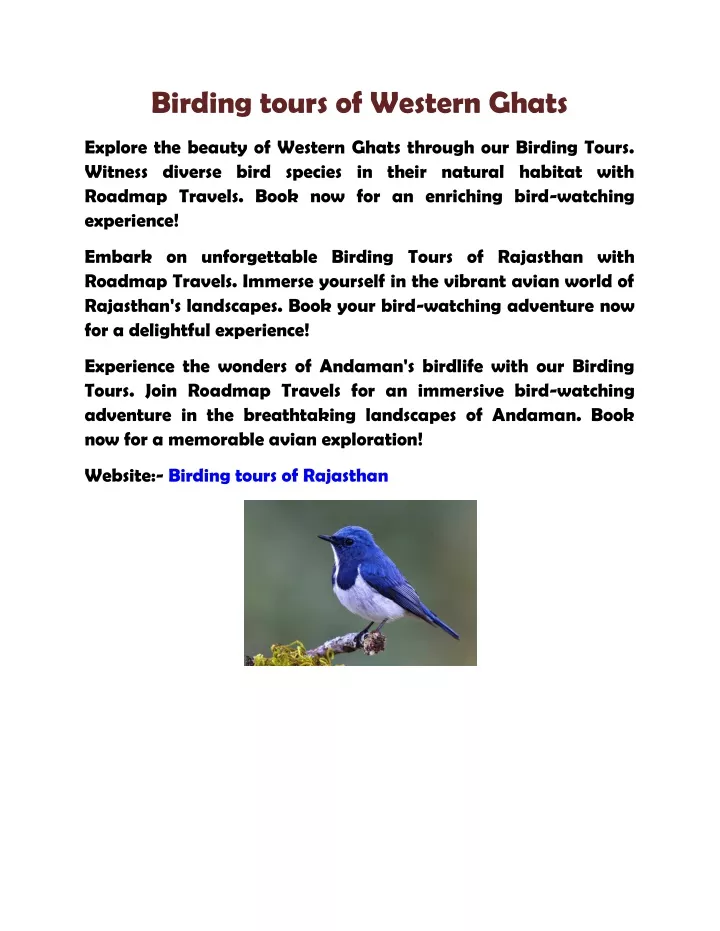 birding tours of western ghats