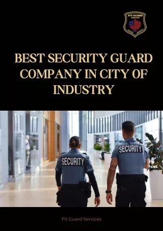 Best Security Guard Company in City of Industry