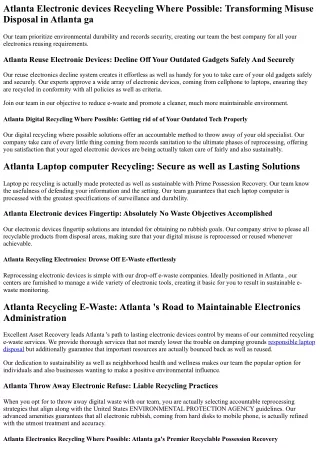 Atlanta Recycle Electronics: The Synergy Between Manufacturers and Eco-Friendly