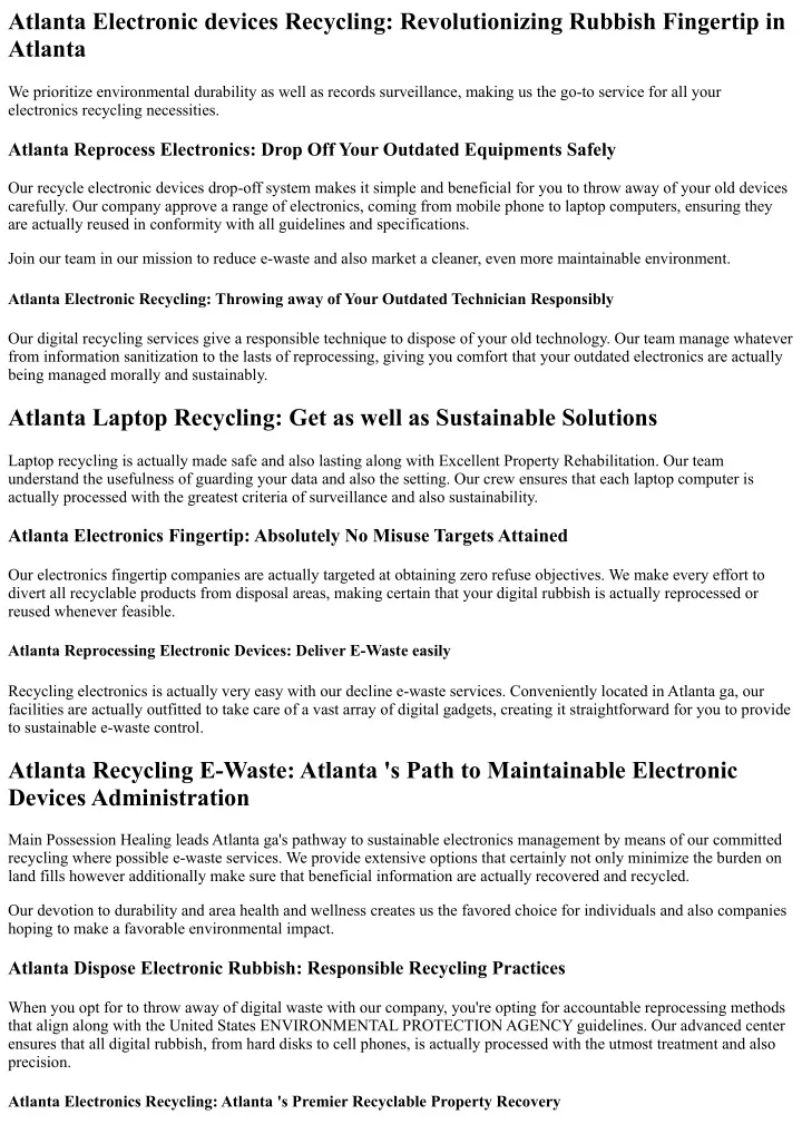 atlanta electronic devices recycling