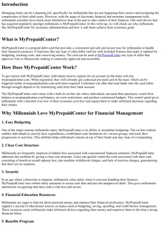 Why Millennials Love MyPrepaidCenter for Financial Management