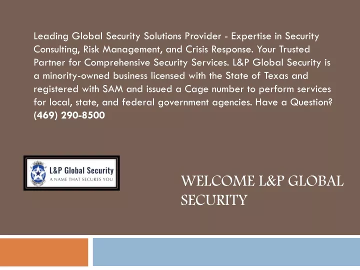welcome l p global security