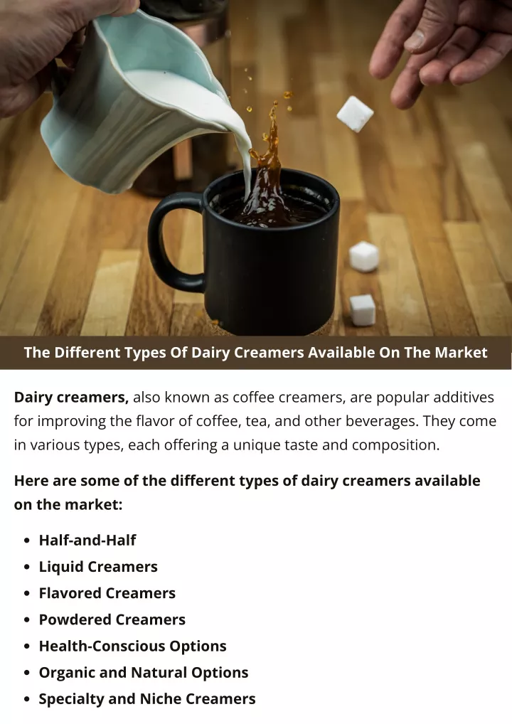 the different types of dairy creamers available