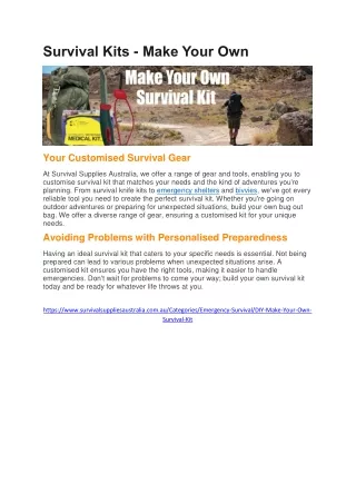 survival kits make your own