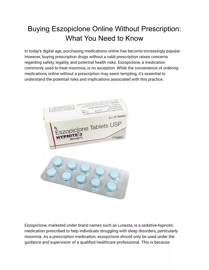 buying eszopiclone online without prescription
