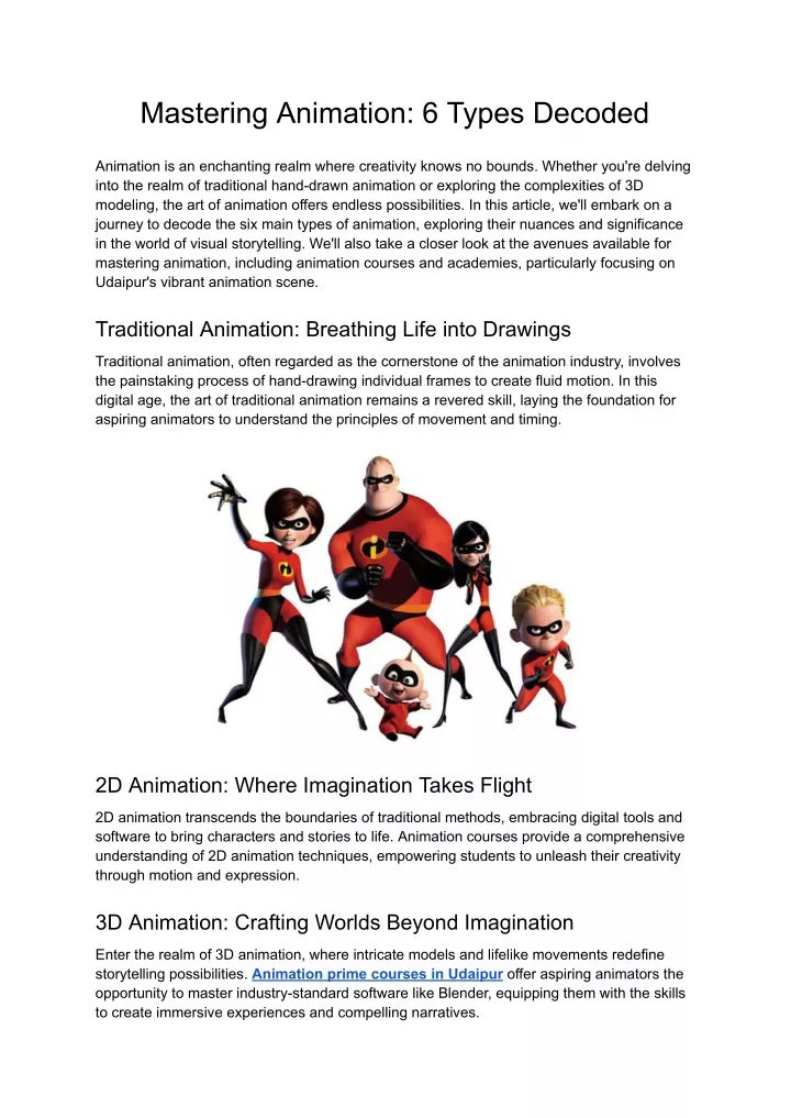 mastering animation 6 types decoded