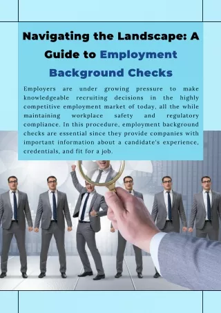 Navigating the Landscape: A Guide to Employment Background Checks