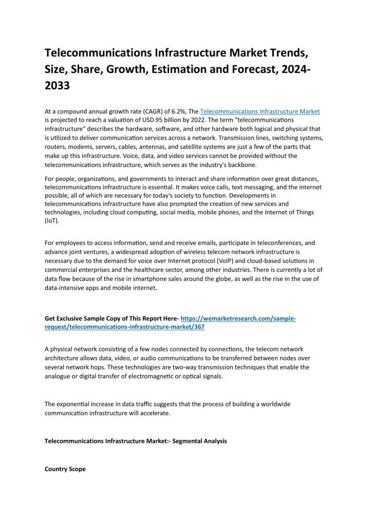 telecommunications infrastructure market trends