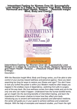 ❤[READ]❤ Intermittent Fasting for Women Over 50: Successfully Lose Weight in 5 Steps to