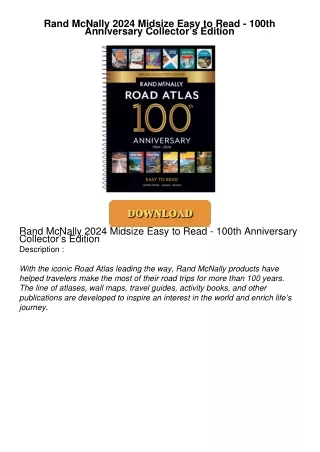 ❤Book⚡[PDF]✔ Rand McNally 2024 Midsize Easy to Read - 100th Anniversary Collector’s Edition