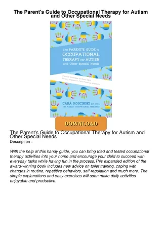 Audiobook⚡ The Parent's Guide to Occupational Therapy for Autism and Other Special Needs