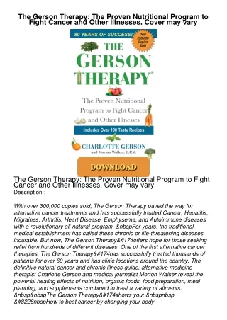 The-Gerson-Therapy-The-Proven-Nutritional-Program-to-Fight-Cancer-and-Other-Illnesses-Cover-may-vary