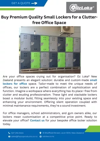 Buy Premium Quality Small Lockers for a Clutter-free Office Space
