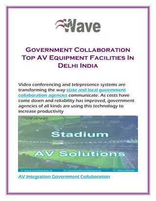 Government Collaboration Top AV Equipment Facilities In Delhi India