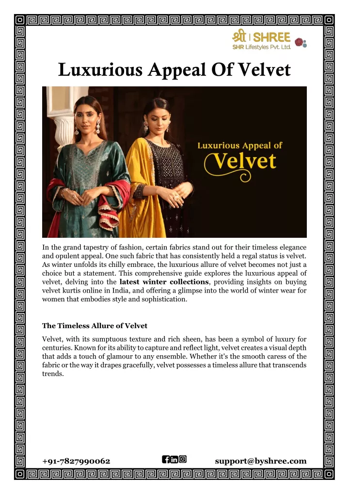 luxurious appeal of velvet