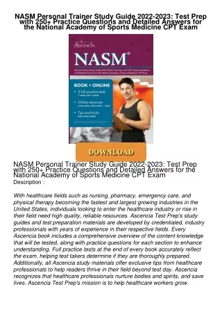 Read⚡ebook✔[PDF]  NASM Personal Trainer Study Guide 2022-2023: Test Prep with 250+ Practice