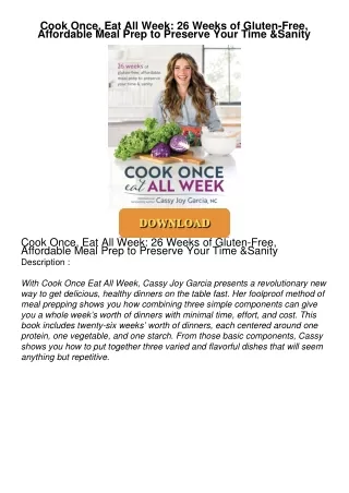 Cook-Once-Eat-All-Week-26-Weeks-of-GlutenFree-Affordable-Meal-Prep-to-Preserve-Your-Time--Sanity