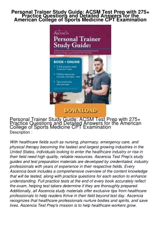 PDF/READ❤  Personal Trainer Study Guide: ACSM Test Prep with 275+ Practice Questions and