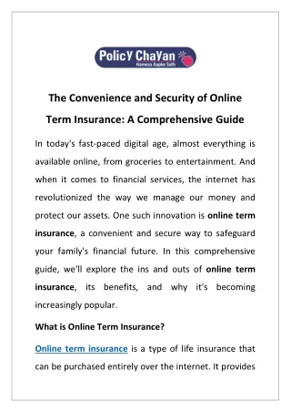 the convenience and security of online
