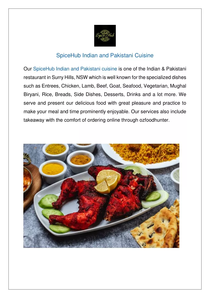 spicehub indian and pakistani cuisine