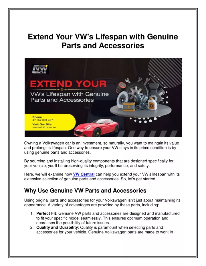 extend your vw s lifespan with genuine parts
