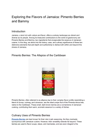 Exploring the Flavors of Jamaica_ Pimento Berries and Bammy