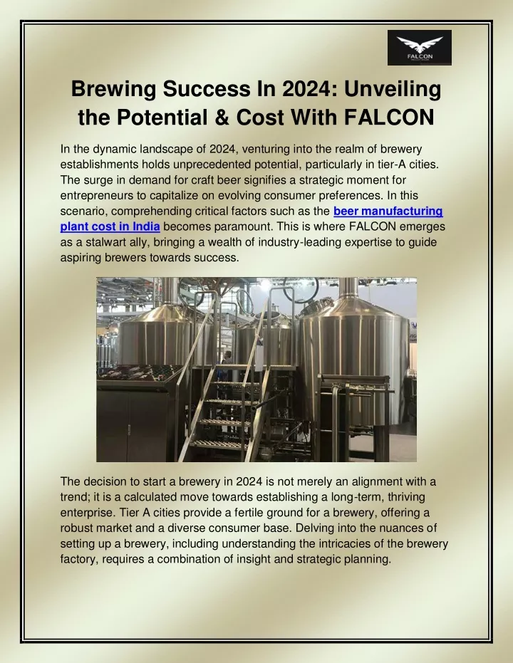 brewing success in 2024 unveiling the potential
