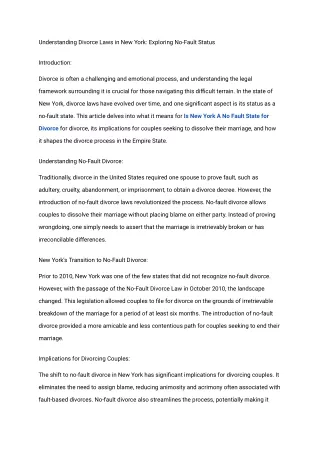 understanding divorce laws in new york exploring