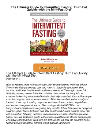 Read⚡ebook✔[PDF]  The Ultimate Guide to Intermittent Fasting: Burn Fat Quickly with the