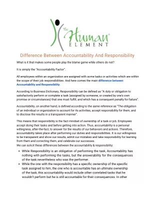 Difference Between Accountability And Responsibility