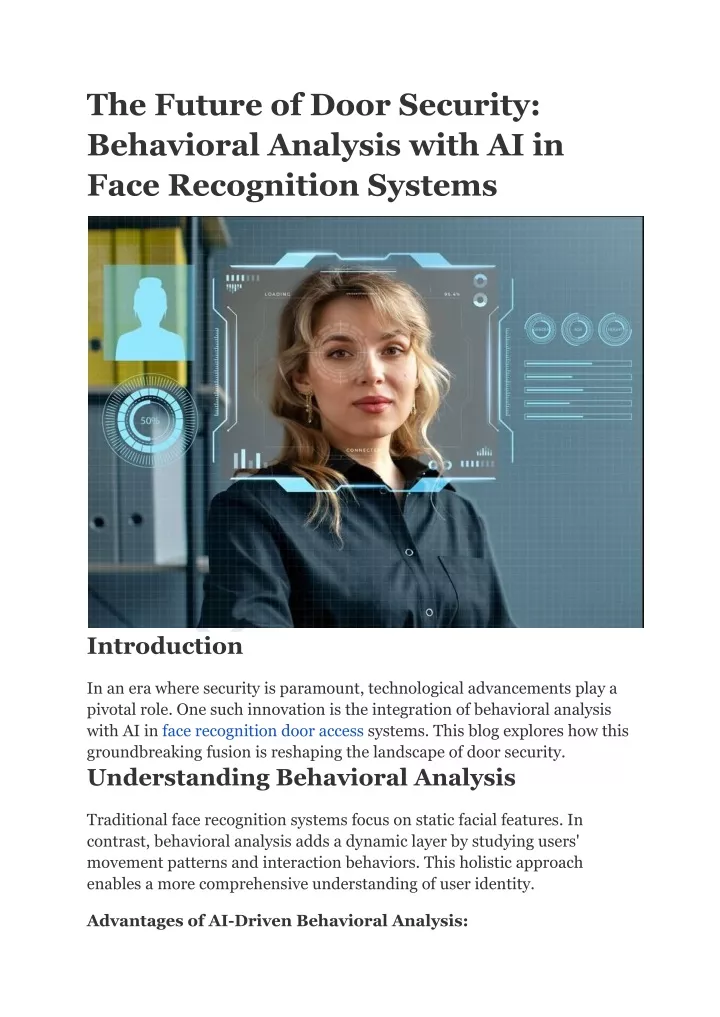 the future of door security behavioral analysis