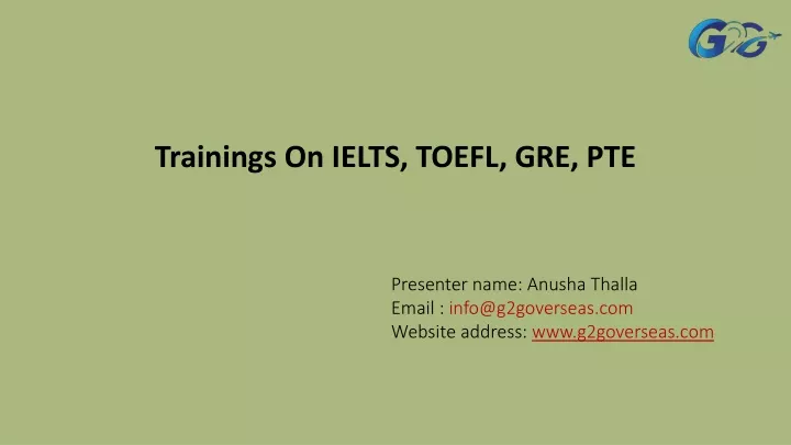 trainings on ielts toefl gre pte