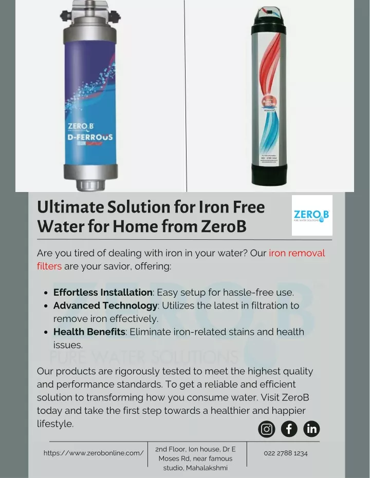 ultimate solution for iron free water for home