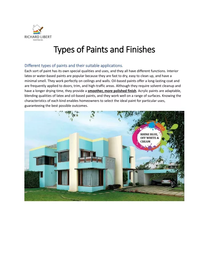 types of paints and finishes types of paints