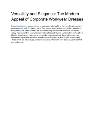 Versatility and Elegance_ The Modern Appeal of Corporate Workwear Dresses