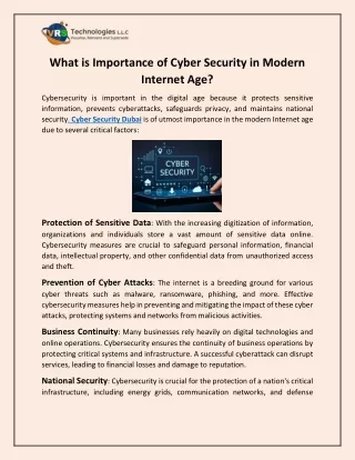 what is importance of cyber security in modern