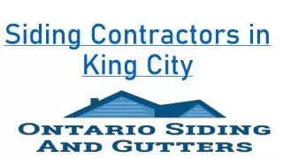 Siding Contractors in King City