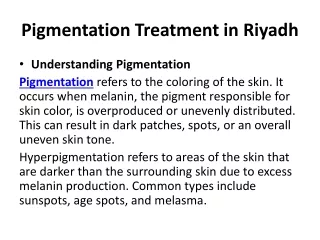pigmentation treatment in riyadh