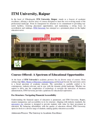itm university raipur