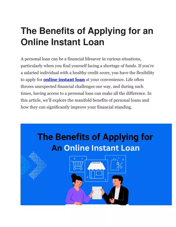 the benefits of applying for an online instant