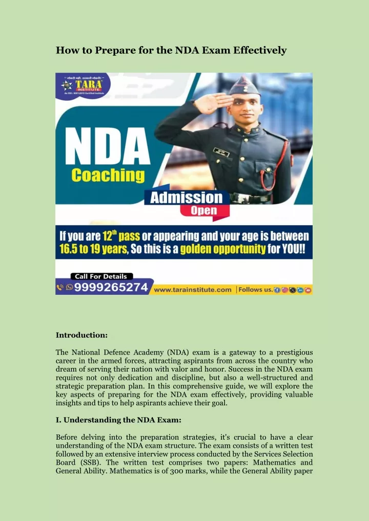 how to prepare for the nda exam effectively